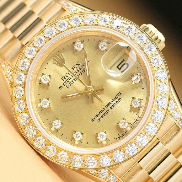 Rolex President 18k Datejust Ladies Watch w/ factory box and hang tag!!! main image 8